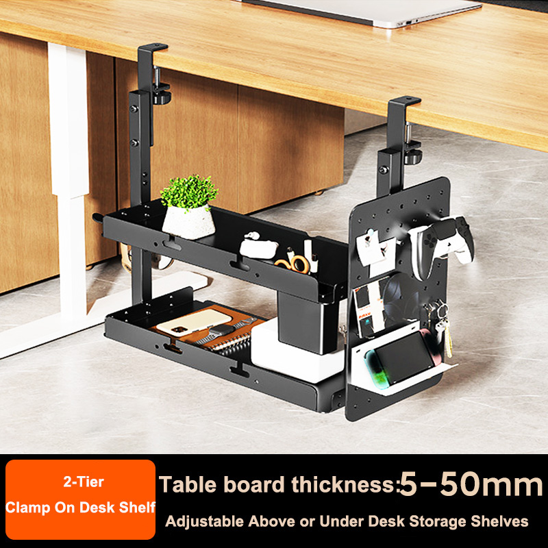 Gaming Desk With Hutch - Prateleira de 2 Níveis de 14