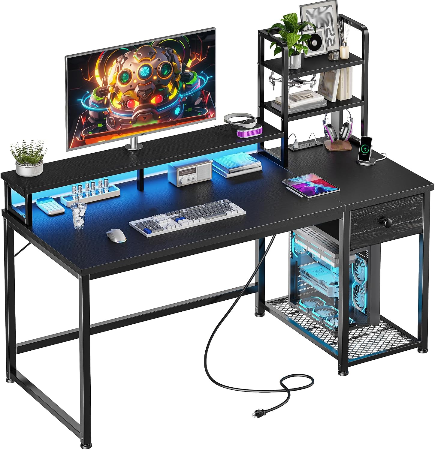 Gaming Desk With Hutch - Mesa de jogos de 44