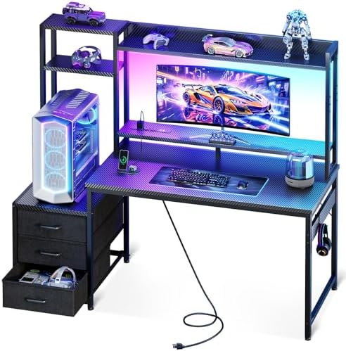 Gaming Desk With Hutch - Mesa de Jogos de 48 Polegadas