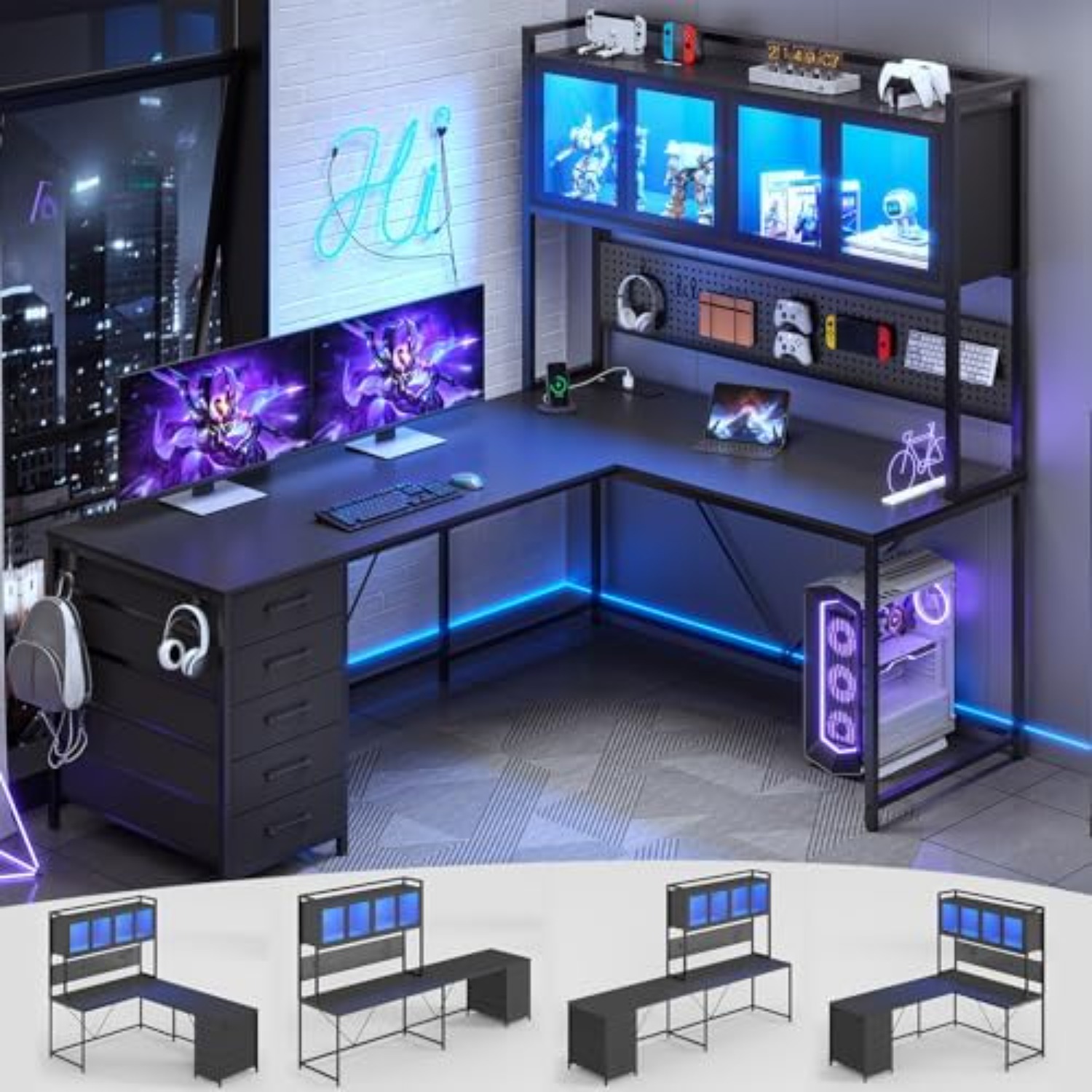 Mesa de Canto para Jogos em Fo - Gaming Desk With Hutch avaliação e preço