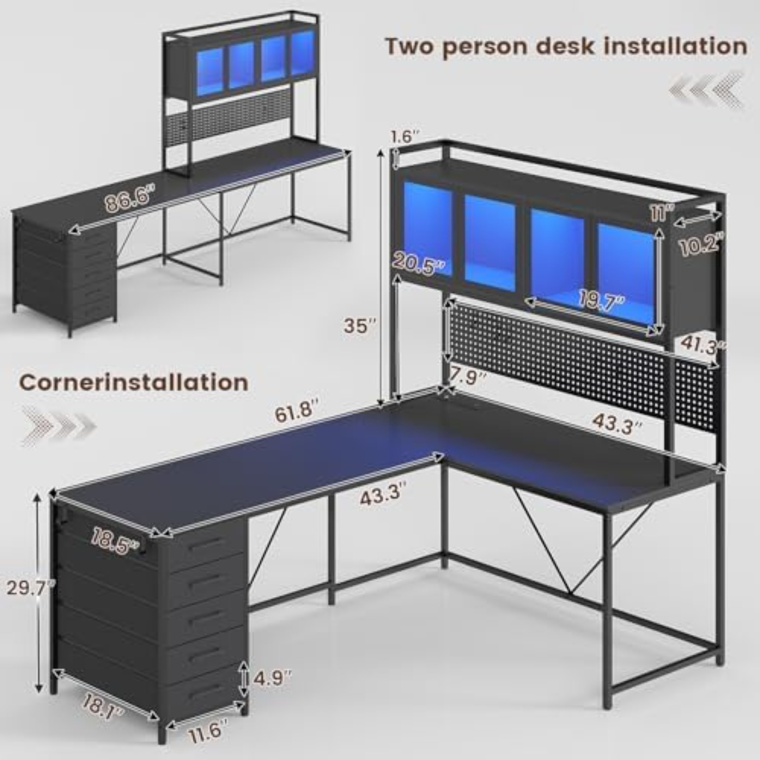 Mesa de Canto para Jogos em Fo - Gaming Desk With Hutch avaliação e preço